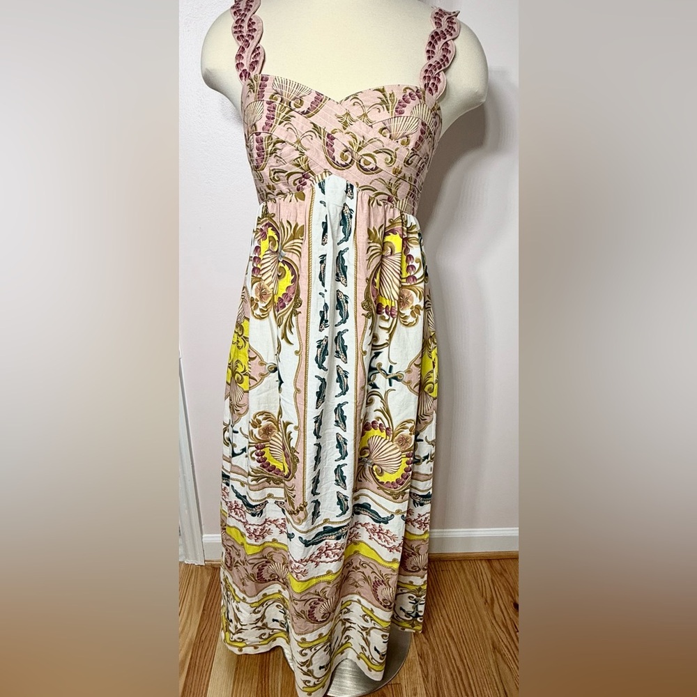 NWT Farm Rio Maritime Magic Linen Blend Sleeveless Maxi Dress Size S - Picture 4 of 13